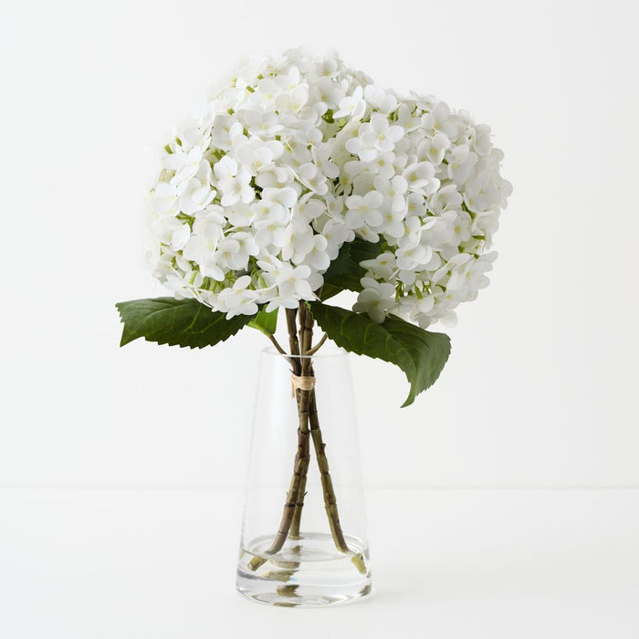 Hydrangea in Vase 38cm White - FLORA DESIGNS