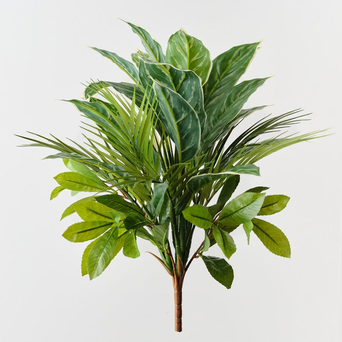 Artificial Aglaonema Palm Mix Bush 48cm Green White - Pack of 6 - FLORA DESIGNS