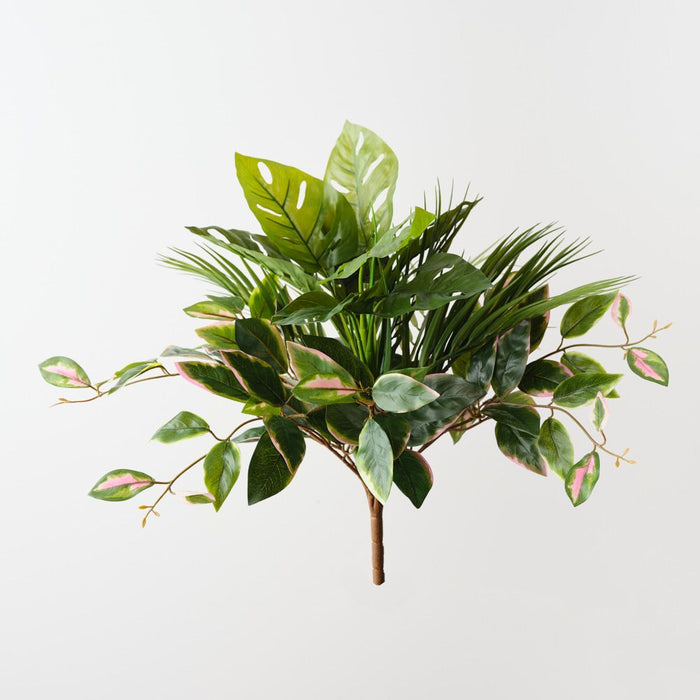 Artificial Monstera Hoya Mix Bush 48cm Green Pink - Pack of 6 - FLORA DESIGNS