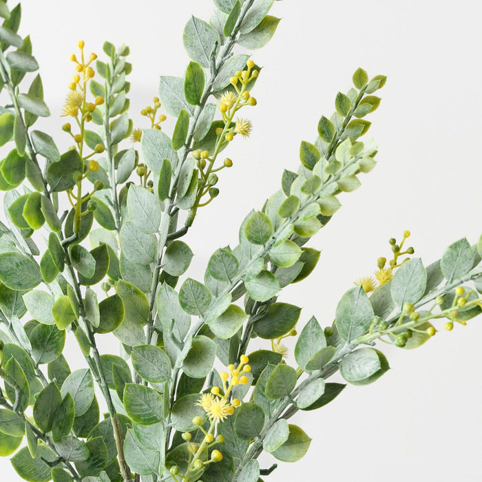 Artificial Knife Leaf Wattle Bush 53cm Green Yellow - Pack of 12 - FLORA DESIGNS