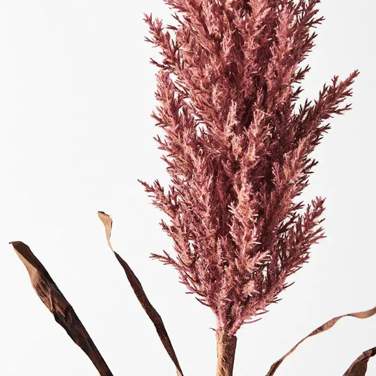 Plume Grass w/leaf Dusty Pink 83cm - Pack of 12