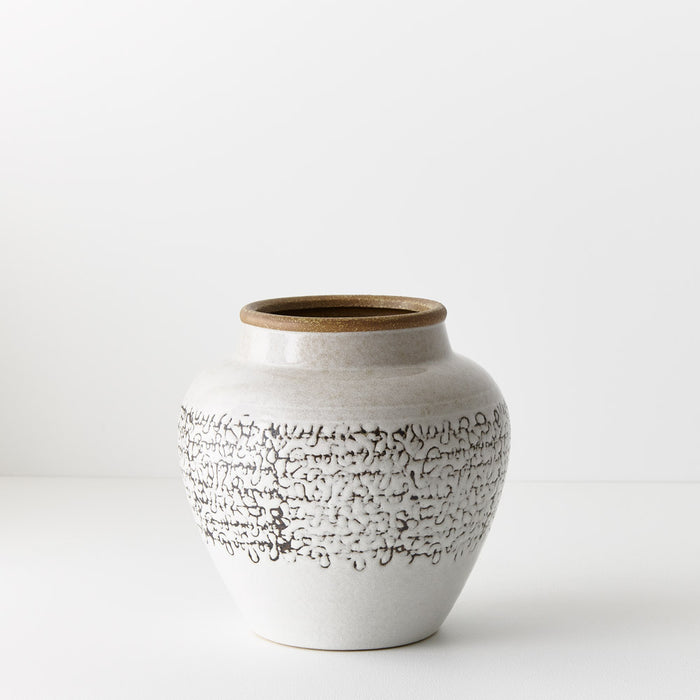 Pot Havana White Brown 21cm Pack of 2