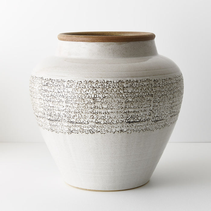 Pot Havana White Brown 40cm