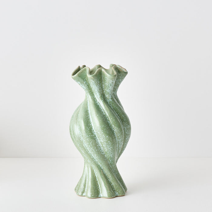 Gustel Twist Vase Pickle Green 30cm Pack of 2