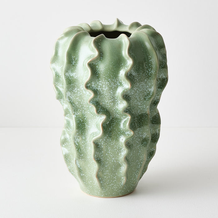 Zasha Vase Pickle Green 31cmh Pack of 2