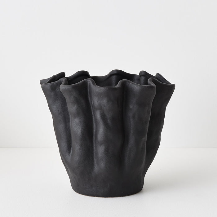 Ena Pot Black 21cm x 23cm Pack of 2