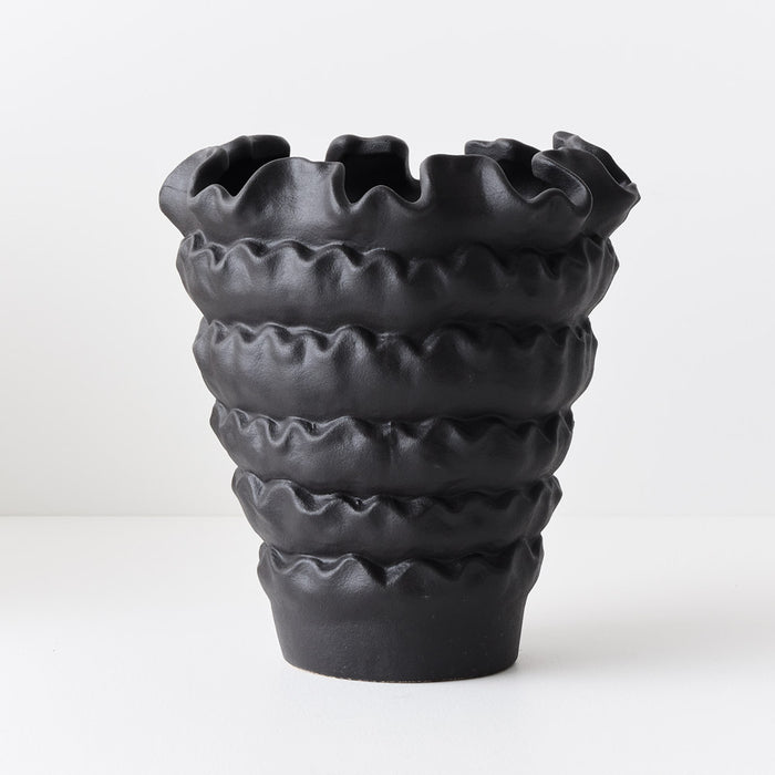 Zenika Pot Black 22cm Pack of 2