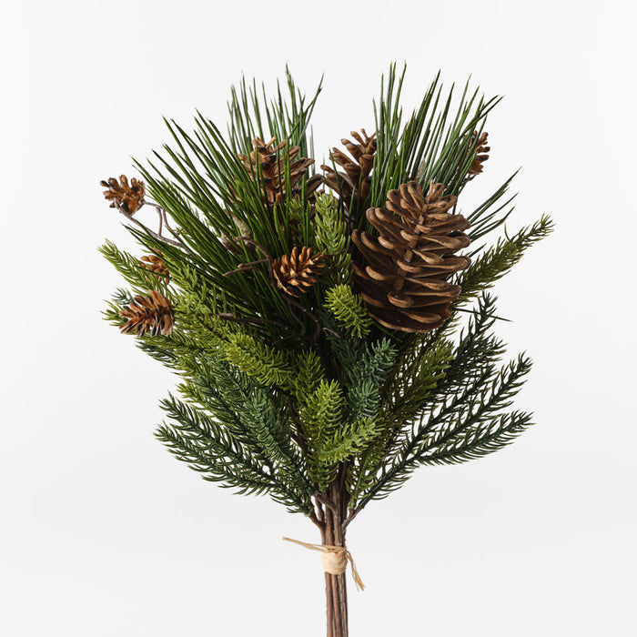 Needle Pine Cone Bouquet Green 43cm Pack of 6