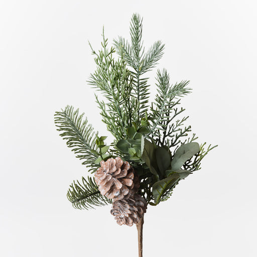 Pine Cone Mix Pick Grey Green 36cm Pack of 12