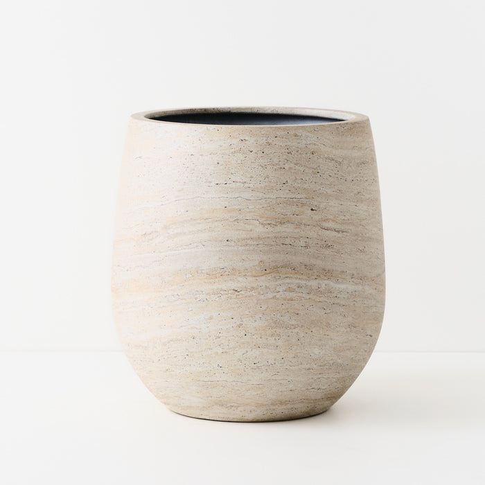 Pot Sprout Ivory Travertine 52cm x 48cm