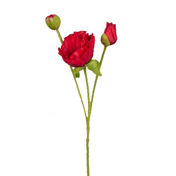 Poppy Spray Red 57cm - Pack of 12