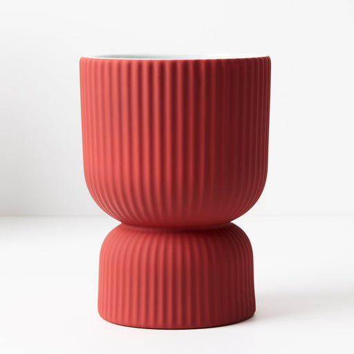 Pot Palina Pedestal Red 20cm x 15cm Pack of 2