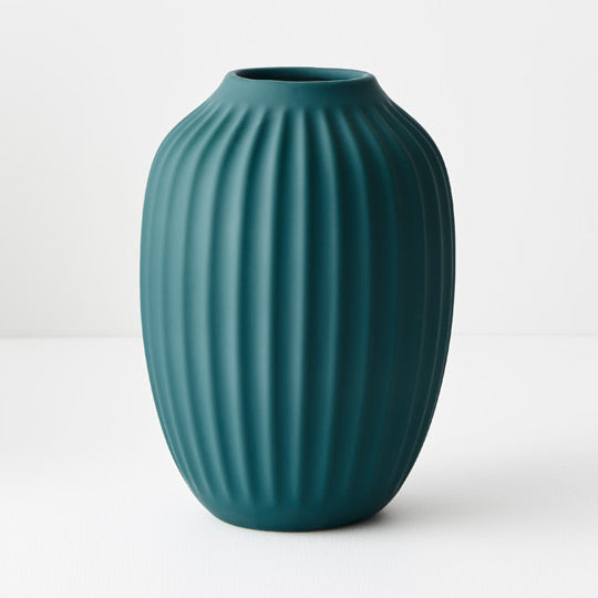 Taza Vase Peacock Blue Green 23cm Set of 2