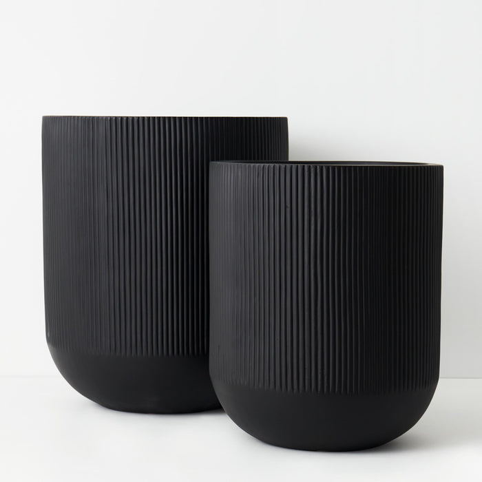Pot Linear Black Set of 2 64cm