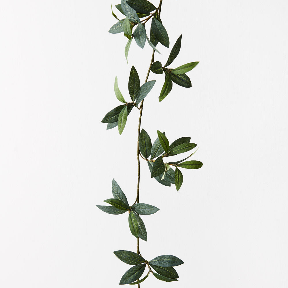 Artificial Olive Garland Without Fruit Grey Green 180cm Set of 12