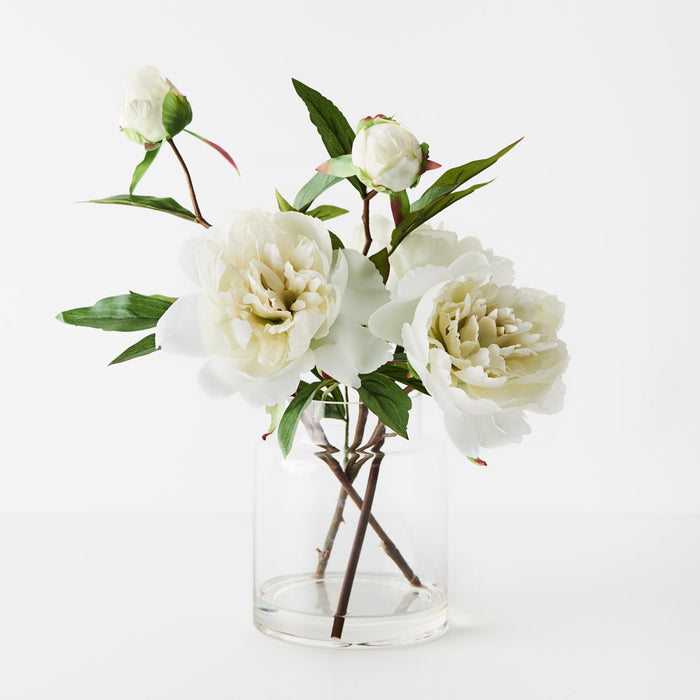 Peony Mix in Vase White 31cm - Pack of 4