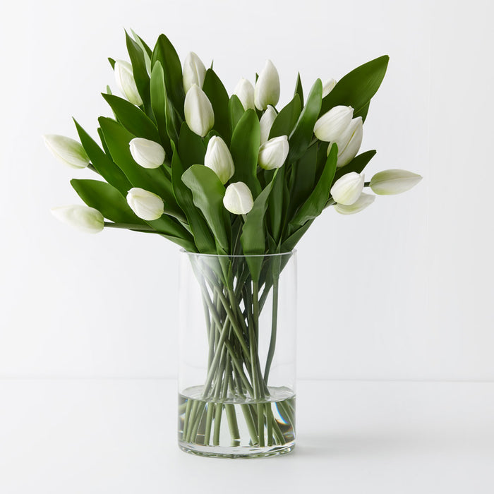 Tulip Mix in Vase White 45cm