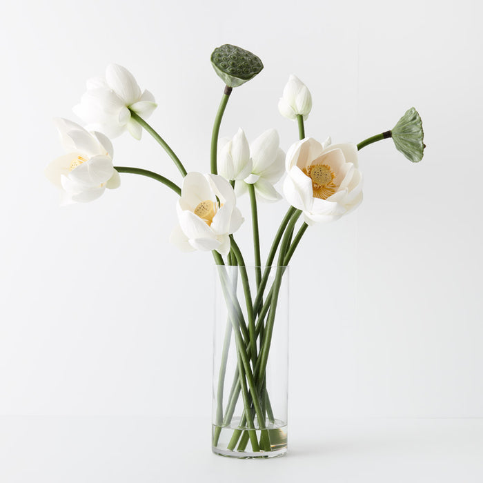 Lotus Mix in Vase White 66cm