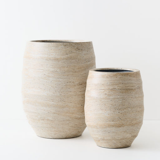 Pot Silos (set/2) Ivory Travertine 50/68cm x 40/55cm