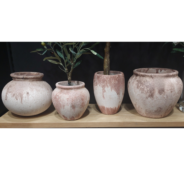 Fiori Pot Antique Terracotta 25cm Set of 2