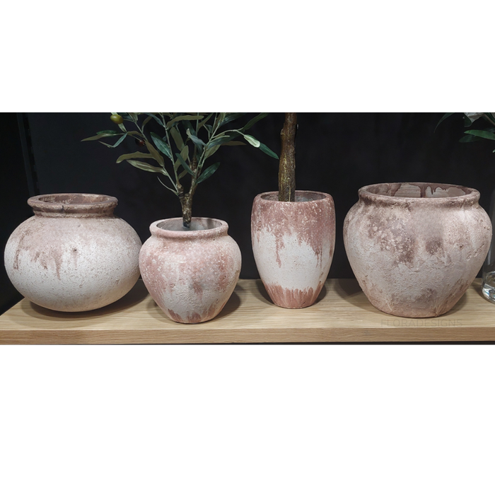 Tagea Pot Rounded Antique Terracotta 23cm Set of 2
