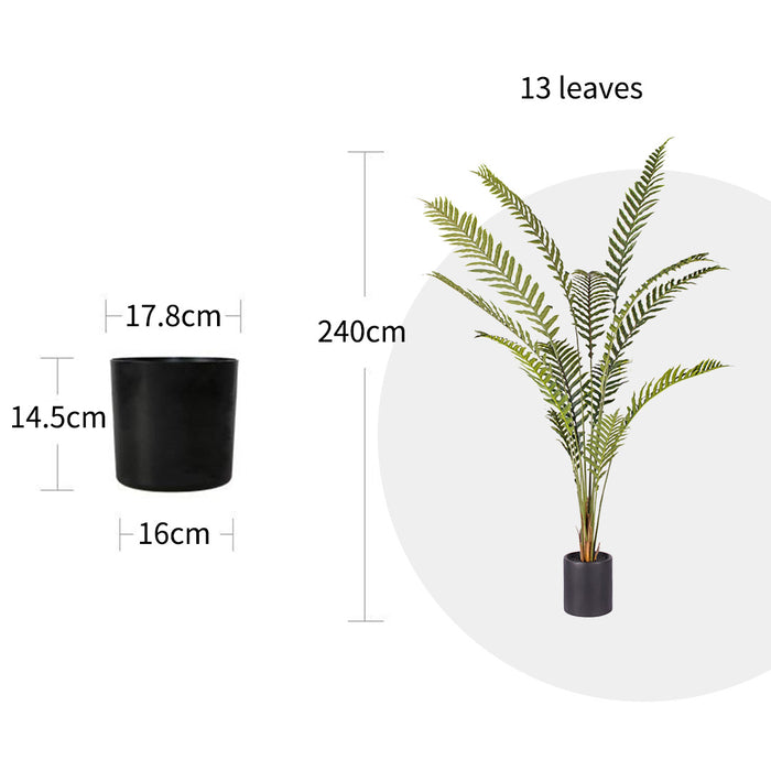 240cm Artificial Green Rogue Hares Foot Fern Tree Fake Tropical Indoor Plant Home Office Decor