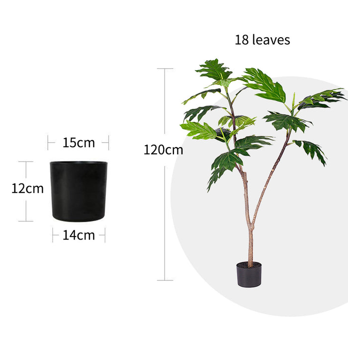 120cm Artificial Natural Green Split-Leaf Philodendron Tree Fake Tropical Indoor Plant Home Office Decor