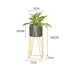 70cm Gold Metal Plant Stand with Black Flower Pot Holder Corner Shelving Rack Indoor Display