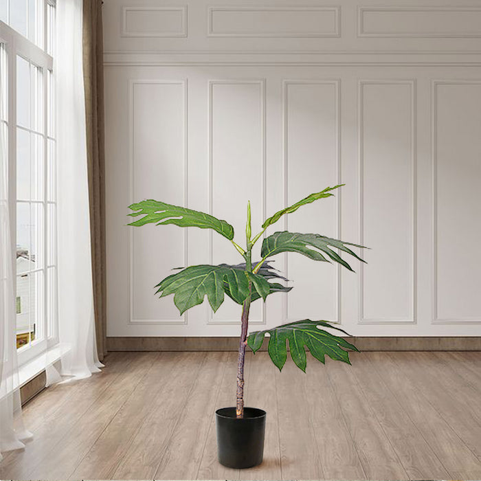 60cm Artificial Natural Green Split-Leaf Philodendron Tree Fake Tropical Indoor Plant Home Office Decor