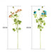 51cm Blue Glass Tall Floor Vase with 12pcs Artificial Fake Flower Set