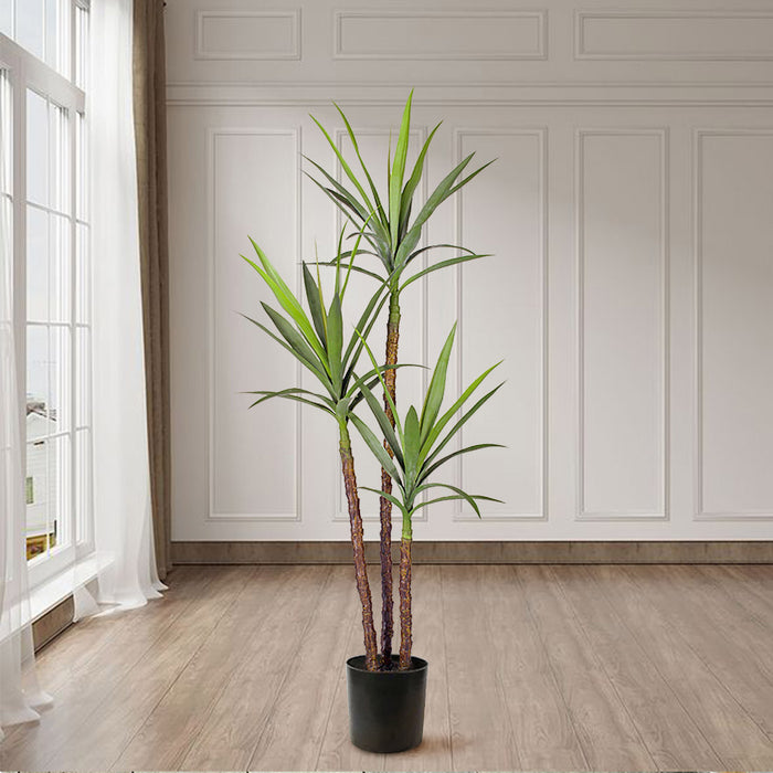 150cm Artificial Natural Green Dracaena Yucca Tree Fake Tropical Indoor Plant Home Office Decor