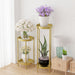 2 Layer 80cm Gold Metal Plant Stand Flower Pot Holder Corner Shelving Rack Indoor Display