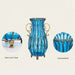 51cm Blue Glass Tall Floor Vase and 10pcs White Artificial Fake Flower Set