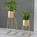 70cm Gold Metal Plant Stand with Gold Flower Pot Holder Corner Shelving Rack Indoor Display