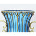 51cm Blue Glass Tall Floor Vase and 10pcs White Artificial Fake Flower Set