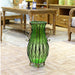 51cm Green Glass Tall Floor Vase with 12pcs Dark Pink Artificial Flower Set