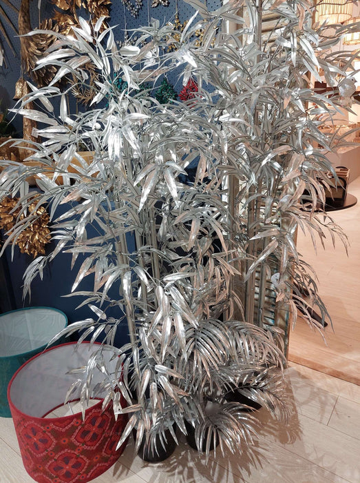 Bamboo Tree 520 Leaves Metallic Silver Grey 150cm
