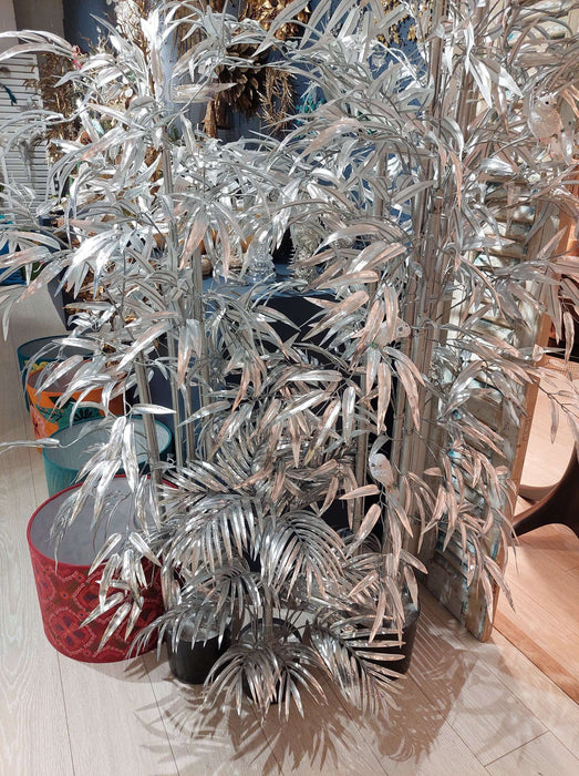 Areca Palm 335 Leaves Metallic Silver Grey 100cm