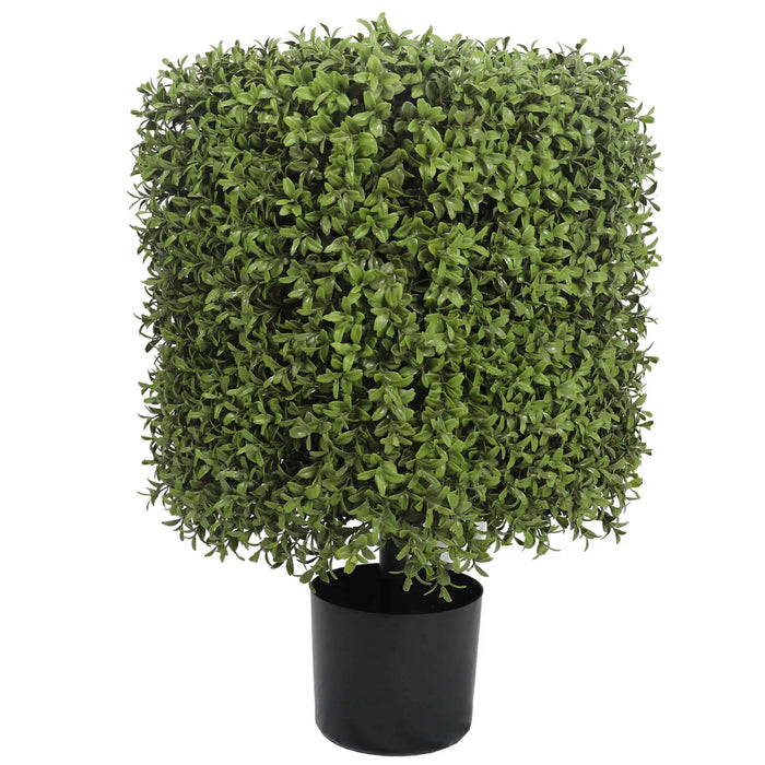 Premium Potted Artificial Square Topiary Plant UV Resistant 55cm
