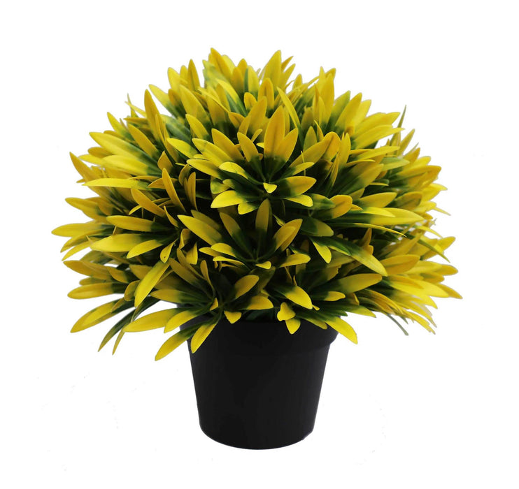 Artificial Yellow Lily Plant Potted UV Resistant 20cm Set of 2