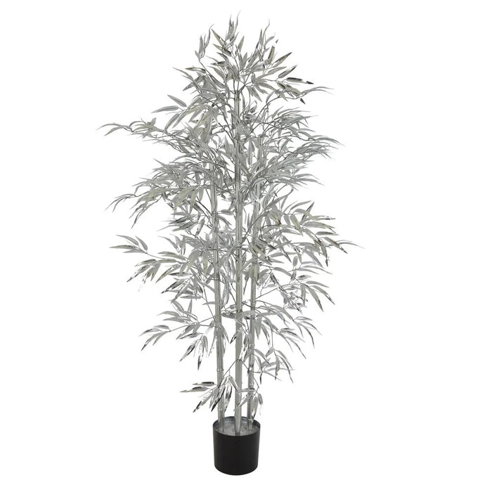 Bamboo Tree Metallic Silver Grey 180cm