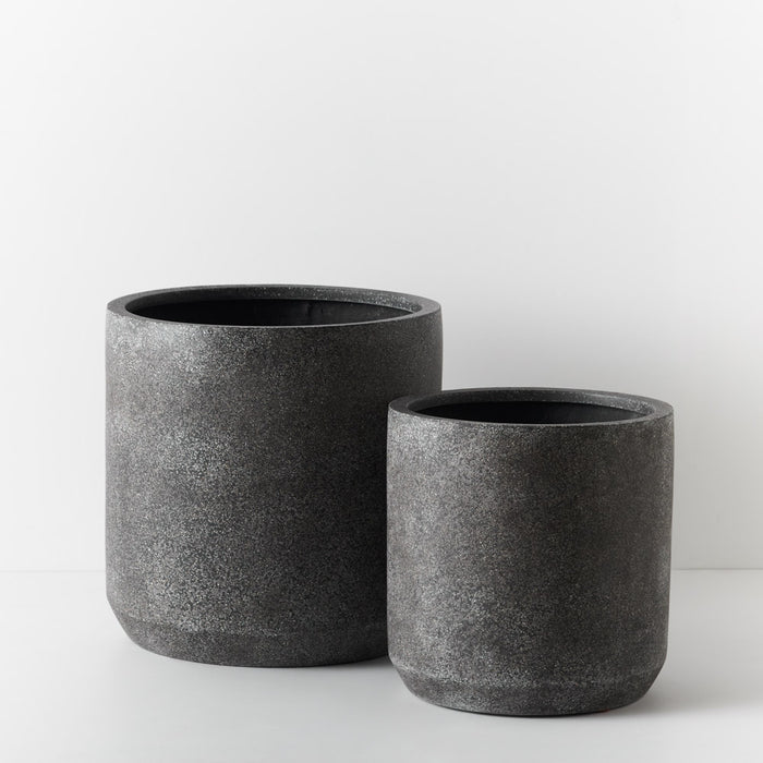 Cenzo Ash Black Pot Pack of Two 50cm