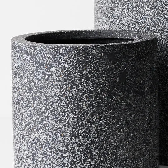 Cenzo Cylinder Black Pot 32cm Set of 3
