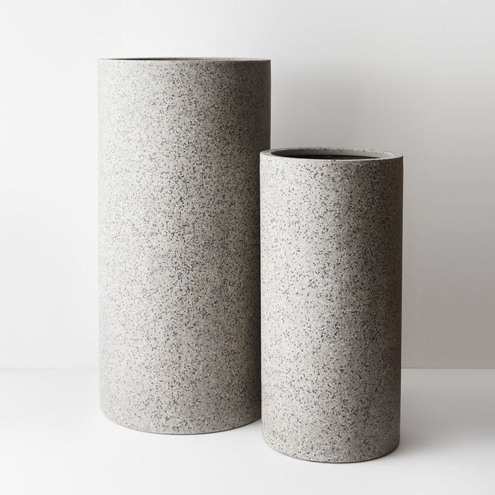 Cenzo Cylinder Tall Grey Pot Set of 2 -80cm