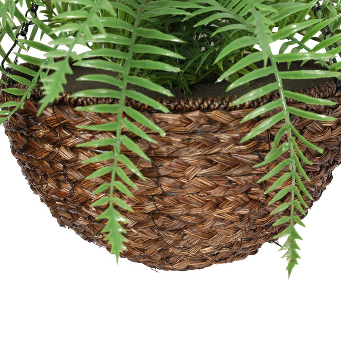 Large Artificial Fern Hanging Basket UV Resistant 48cm