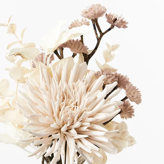 Dahlia Mix Bouquet 28cm Ivory White Pack of 6