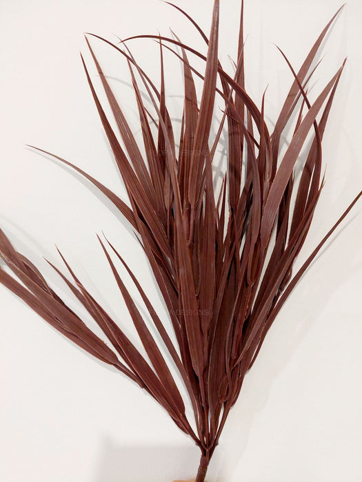 Dark Red Artificial Grass Stem 35cm Long UV Resistant Set of 4