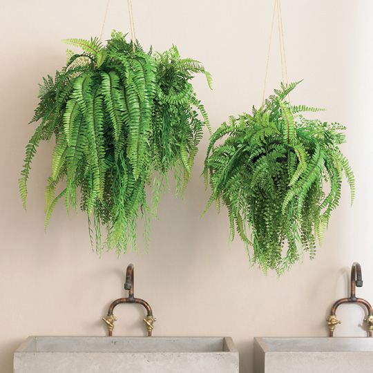 Fern Mixed Ball Hanging Green 80cm Style C