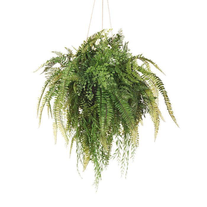 Fern Mixed Ball Hanging Green 80cm Style C