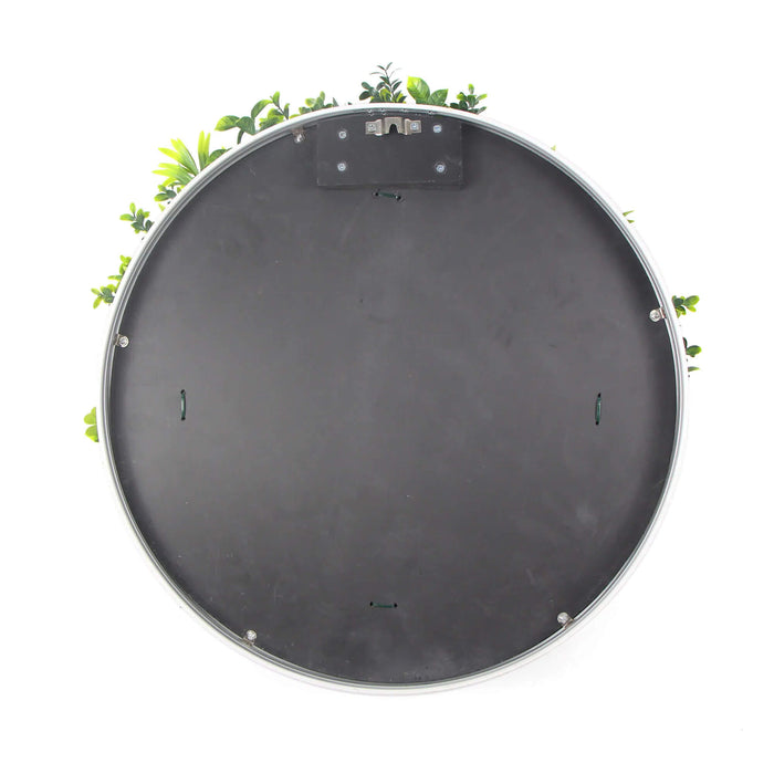 Flowering White Artificial Green Wall Disc UV Resistant (White Frame) 50cm